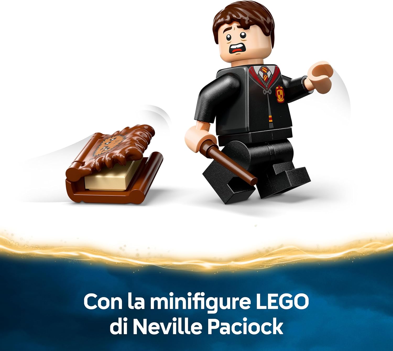 LEGO Harry Potter Chomping Monster Book Of Monsters – Interactive Toy with Pull-Back Motor & Chomping Mouth – incl. Neville Longbottom Minifigure - Gift for 9+ Year Old Boys, Girls & Fans - 76449