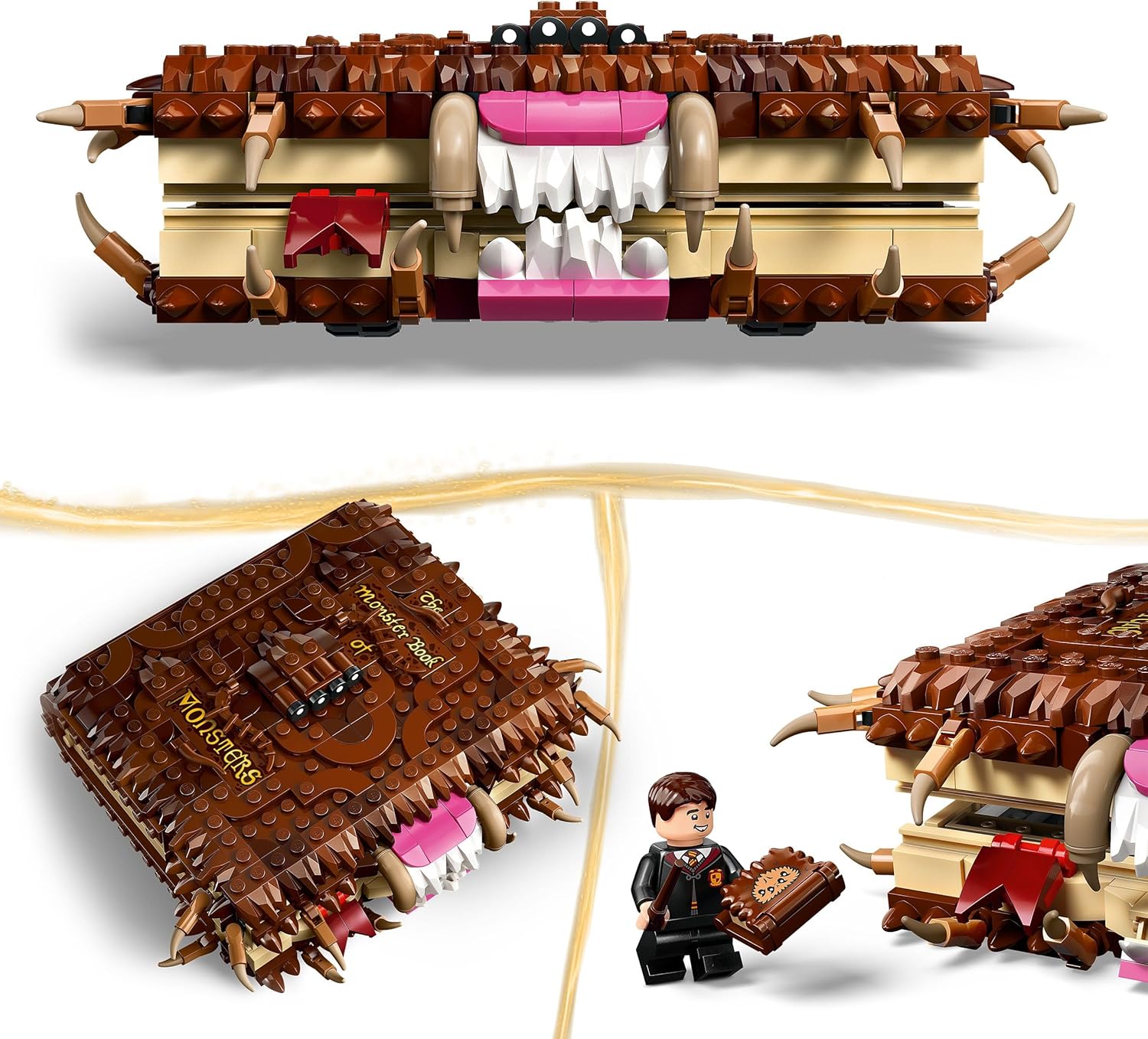 LEGO Harry Potter Chomping Monster Book Of Monsters – Interactive Toy with Pull-Back Motor & Chomping Mouth – incl. Neville Longbottom Minifigure - Gift for 9+ Year Old Boys, Girls & Fans - 76449