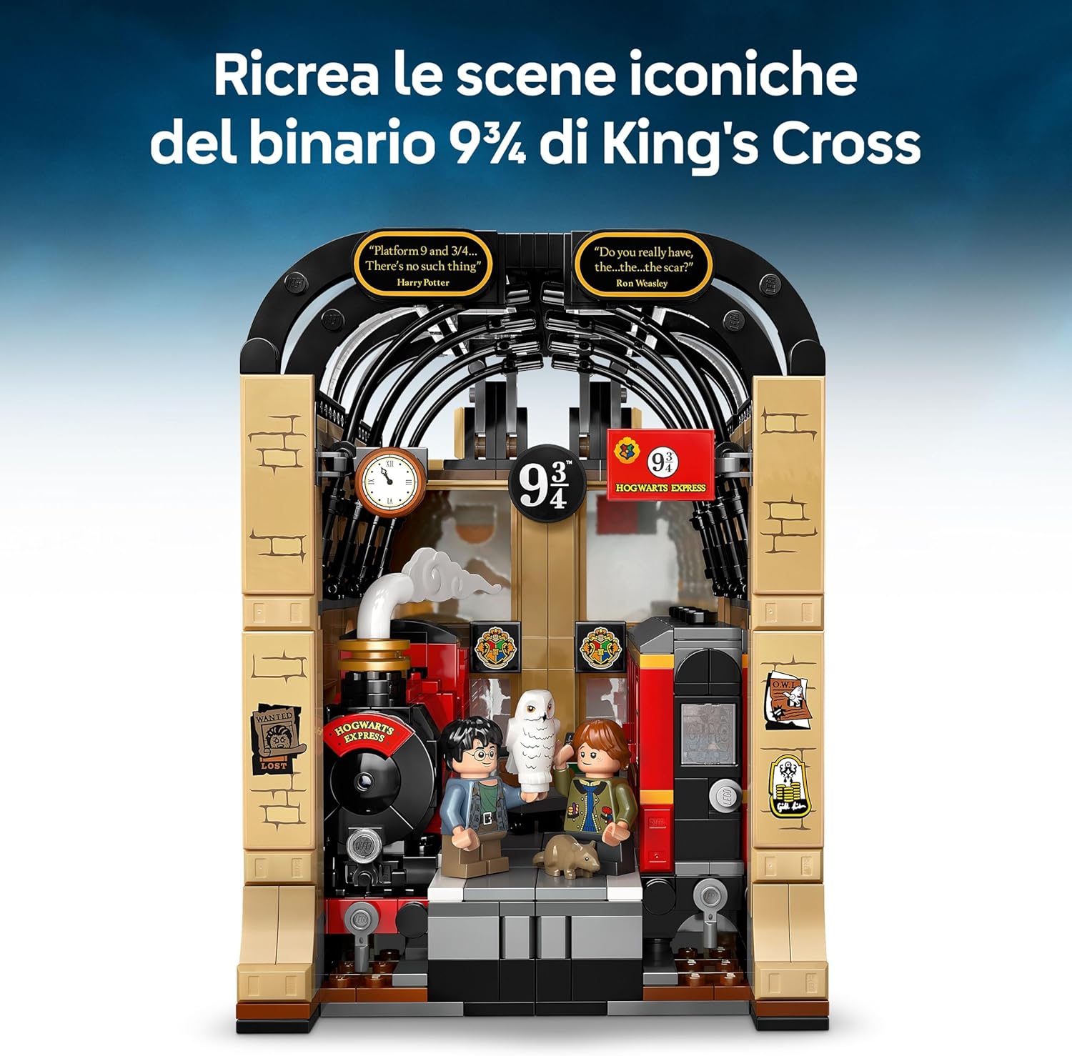 LEGO Harry Potter Book Nook: Hogwarts Express Set with a Train Toy, 2 Minifgures incl. Ron Weasley, plus Hedwig and Scabbers Figures - Wizarding World Gift for 10+ Year Old Boys, Girls & Fans - 76450