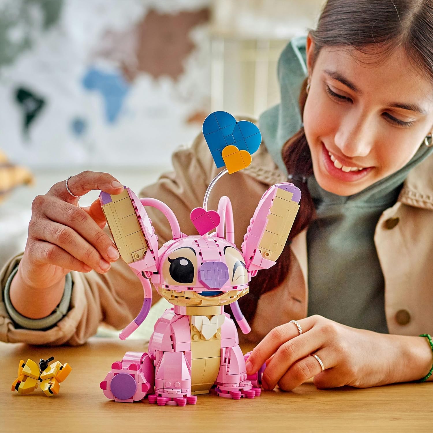 LEGO | Disney Angel - Lilo & Stitch Building Toy - Brick Built Display Figure with 3 Heart Balloons & a Butterfly - Gift for 9+ Year Old Girls, Boys and Adult Fans - 43257