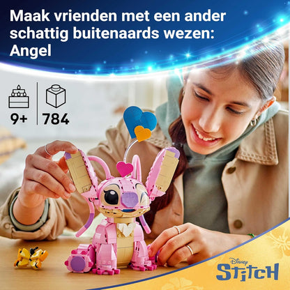 LEGO | Disney Angel - Lilo & Stitch Building Toy - Brick Built Display Figure with 3 Heart Balloons & a Butterfly - Gift for 9+ Year Old Girls, Boys and Adult Fans - 43257