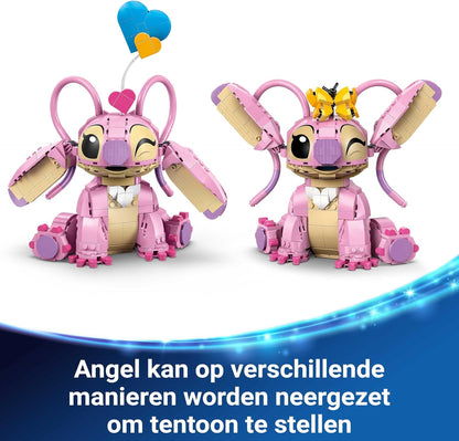LEGO | Disney Angel - Lilo & Stitch Building Toy - Brick Built Display Figure with 3 Heart Balloons & a Butterfly - Gift for 9+ Year Old Girls, Boys and Adult Fans - 43257