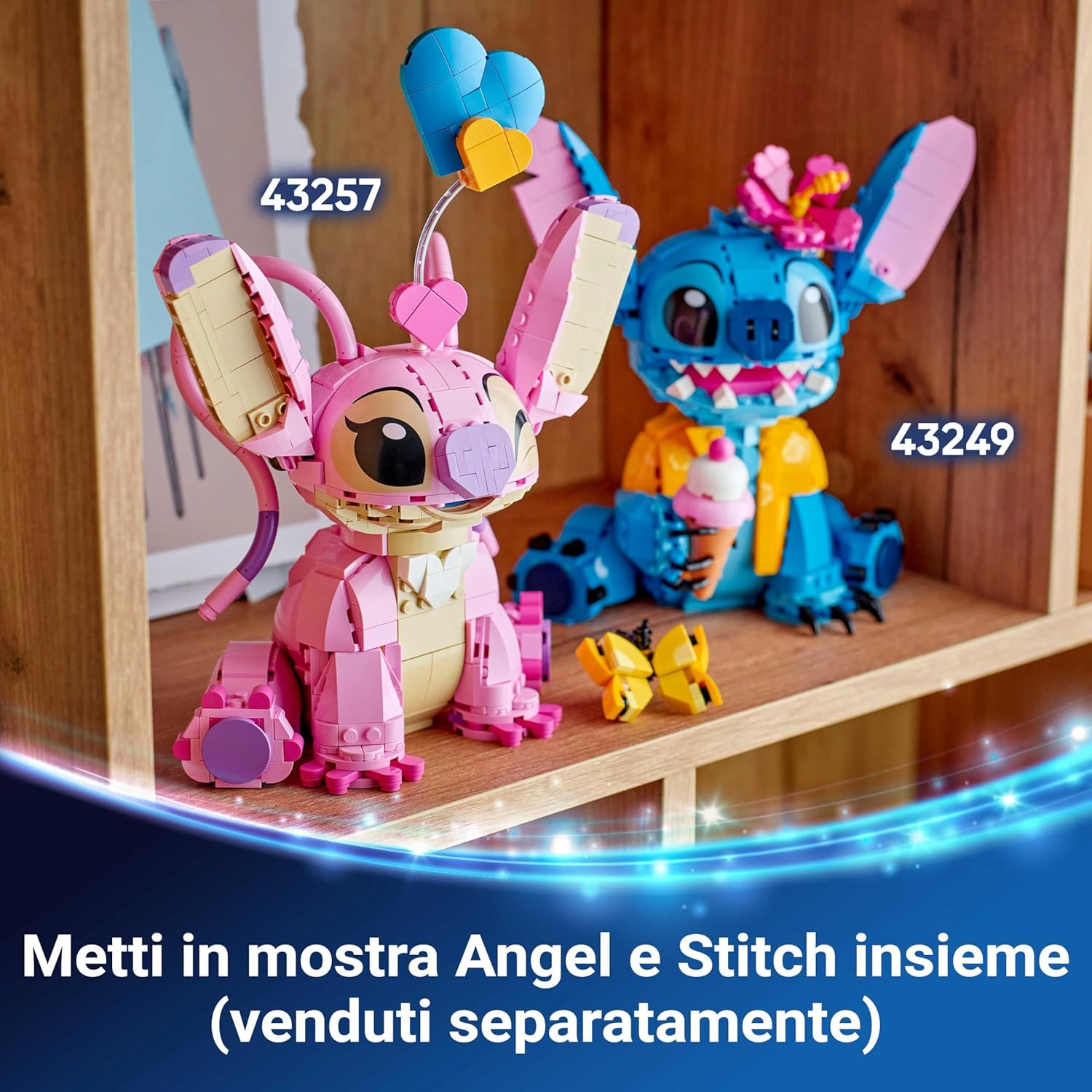 LEGO | Disney Angel - Lilo & Stitch Building Toy - Brick Built Display Figure with 3 Heart Balloons & a Butterfly - Gift for 9+ Year Old Girls, Boys and Adult Fans - 43257
