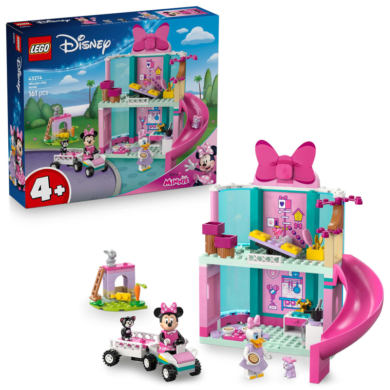 LEGO ǀ Disney Minnie’s Pet Hotel Building Toy with Minnie Mouse & Daisy Duck Mini Dolls, plus 3 Animal Figures - Gift for 4+ Year Old Girls & Mickey Mouse Clubhouse Fans - 43274