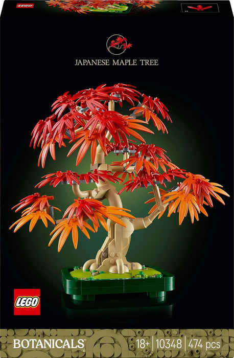 LEGO Botanicals Japanese Red Maple Bonsai Tree - Artificial Plant Building Set with Red & Orange Leaves, plus a Buildable Pot - DIY Home Decor Gift For Adults - 10348