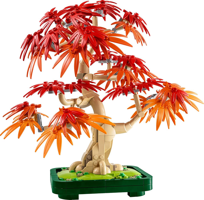 LEGO Botanicals Japanese Red Maple Bonsai Tree - Artificial Plant Building Set with Red & Orange Leaves, plus a Buildable Pot - DIY Home Decor Gift For Adults - 10348