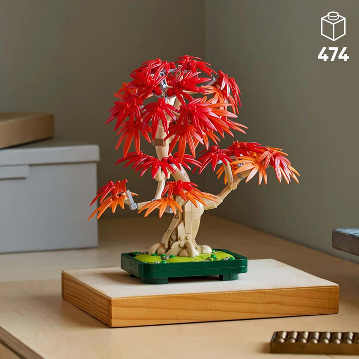 LEGO Botanicals Japanese Red Maple Bonsai Tree - Artificial Plant Building Set with Red & Orange Leaves, plus a Buildable Pot - DIY Home Decor Gift For Adults - 10348