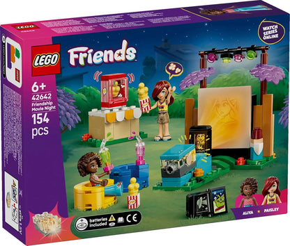 LEGO Friends Friendship Movie Night Toy for 6+ Year Old Girls - incl. 2 Mini Dolls, a Screen and a Light Brick Projector - Creative Building Set - 42642