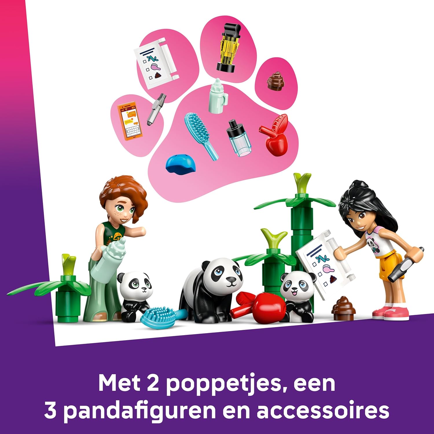 LEGO Friends Il Santuario dei Panda Giocattolo per la Cura degli Animali con Casa sull'Albero, Veicolo ATV, 2 Mini Bamboline e 3 Panda - Giochi Creativi per Bambine da 7 Anni in su - 42648