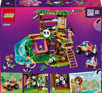 LEGO Friends Il Santuario dei Panda Giocattolo per la Cura degli Animali con Casa sull'Albero, Veicolo ATV, 2 Mini Bamboline e 3 Panda - Giochi Creativi per Bambine da 7 Anni in su - 42648