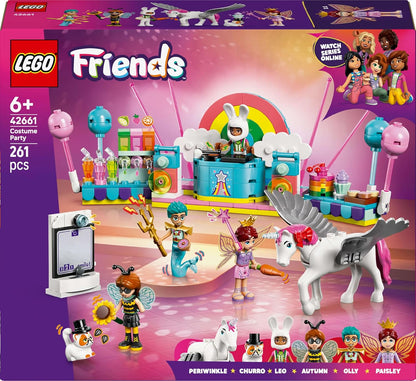 LEGO Friends Costume Party with Unicorn & Fairy - Toy for 6+ Year Old Girls, incl. a Stage, DJ Booth, 4 Mini Dolls, Churro the Cat & a Horse Figure, Plus Fun Accessories, Gift Idea - 42661