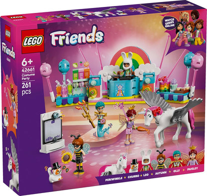 LEGO Friends Costume Party with Unicorn & Fairy - Toy for 6+ Year Old Girls, incl. a Stage, DJ Booth, 4 Mini Dolls, Churro the Cat & a Horse Figure, Plus Fun Accessories, Gift Idea - 42661