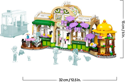 LEGO Friends Plant Café & Flower Shop Toy with 4 Mini Dolls, a Pet Cat Figure, Tram and Kitchen Accessories incl. Pastries, Cups & a Teapot - Birthday Gift for 9+ Year Old Girls - 42671