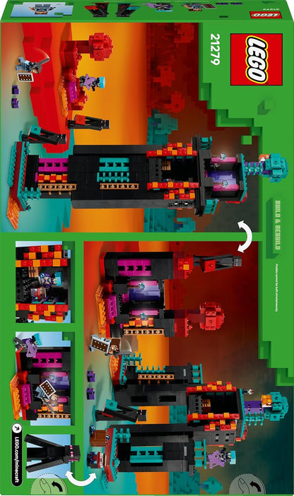 LEGO Minecraft 2in1 The Enderman Tower - Modular Toy Rebuilds Into 2 Fortresses - incl. Enderman & Endermate Mob Figures plus a Nether Portal - Gift for 9+ Year Old Boys, Girls & Gaming Fans - 21279