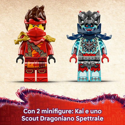 LEGO NINJAGO Kai’s Motorcycle Speed Race Set - 2 Ninja Motorbike Toys with Spinning Wheels plus 2 Minifigures with Weapon Accessories - Gift for 6+ Year Old Boys & Dragons Rising Fans - 71838