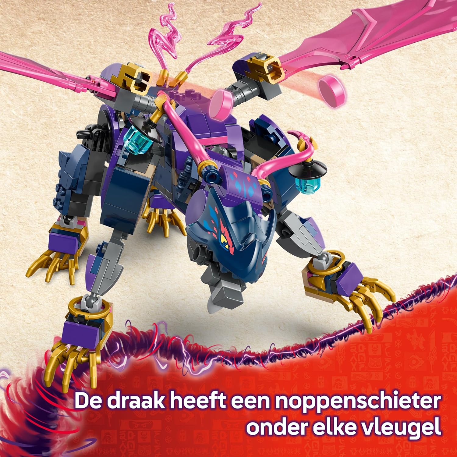 LEGO NINJAGO Rontu the Master Dragon Toy - Posable Dragon Figure with Stud Shooters - incl. Lloyd, Sora & Wyldfyre Minifigures - Gift for 7+ Year Old Boys - 71842