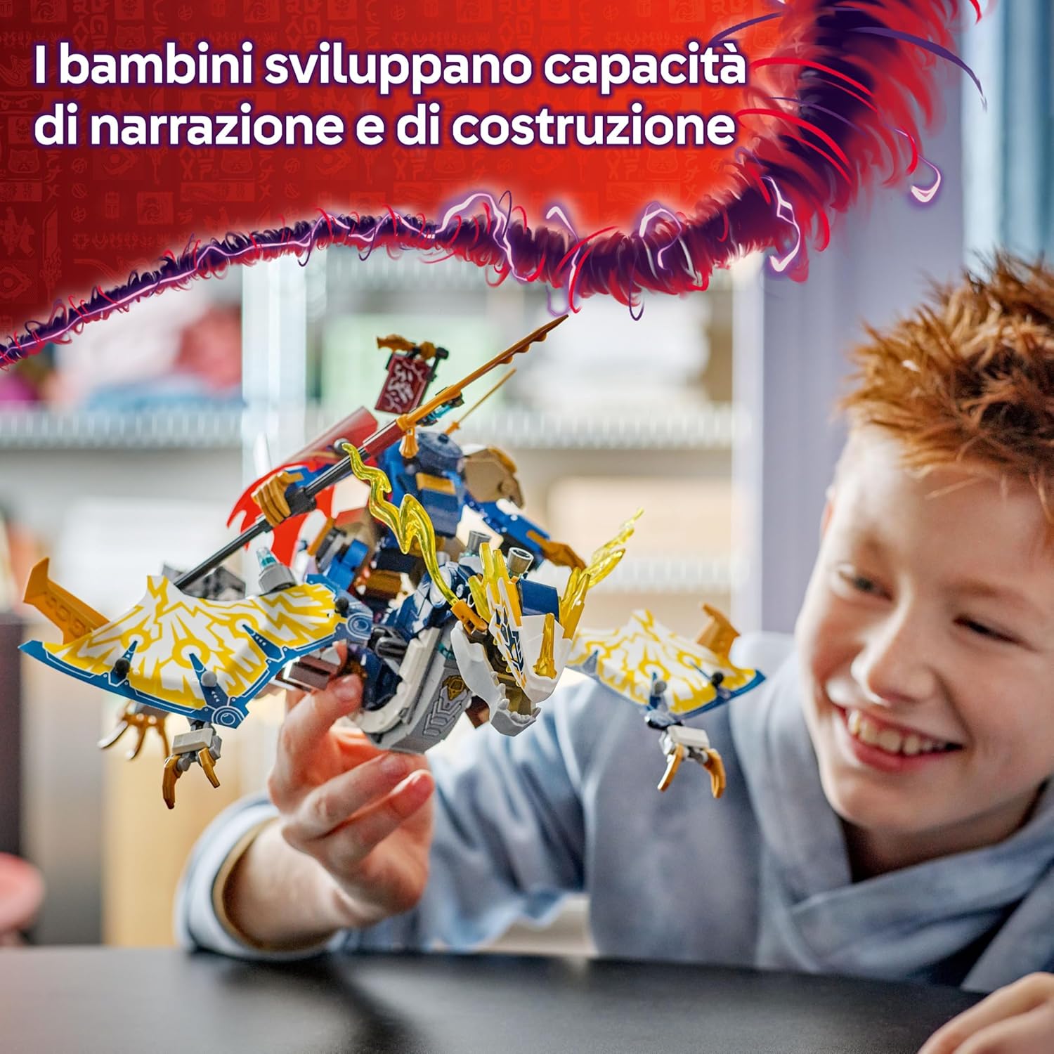 LEGO NINJAGO Rogue's Mech Dragon Rider - Ninja Toy with Posable Dragon & Mech Figures - 4 Minifigures, incl. Lloyd & Arin plus a Reveal Sword - Gift for 8+ Year Old Boys & Dragons Rising Fans - 71843