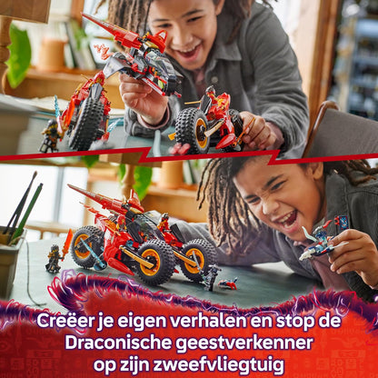 LEGO Ninjago Le Véhicule De Combat des Ninjas - Jeu De Construction Modulable en 2 Motos Ninjas & 1 Jet - 6 Minifigurines Dont Kai & Cole - Cadeau pour Garçon Dès 8 Ans & Fans De La Série TV 71844