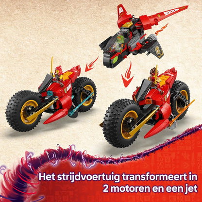 LEGO Ninjago Le Véhicule De Combat des Ninjas - Jeu De Construction Modulable en 2 Motos Ninjas & 1 Jet - 6 Minifigurines Dont Kai & Cole - Cadeau pour Garçon Dès 8 Ans & Fans De La Série TV 71844