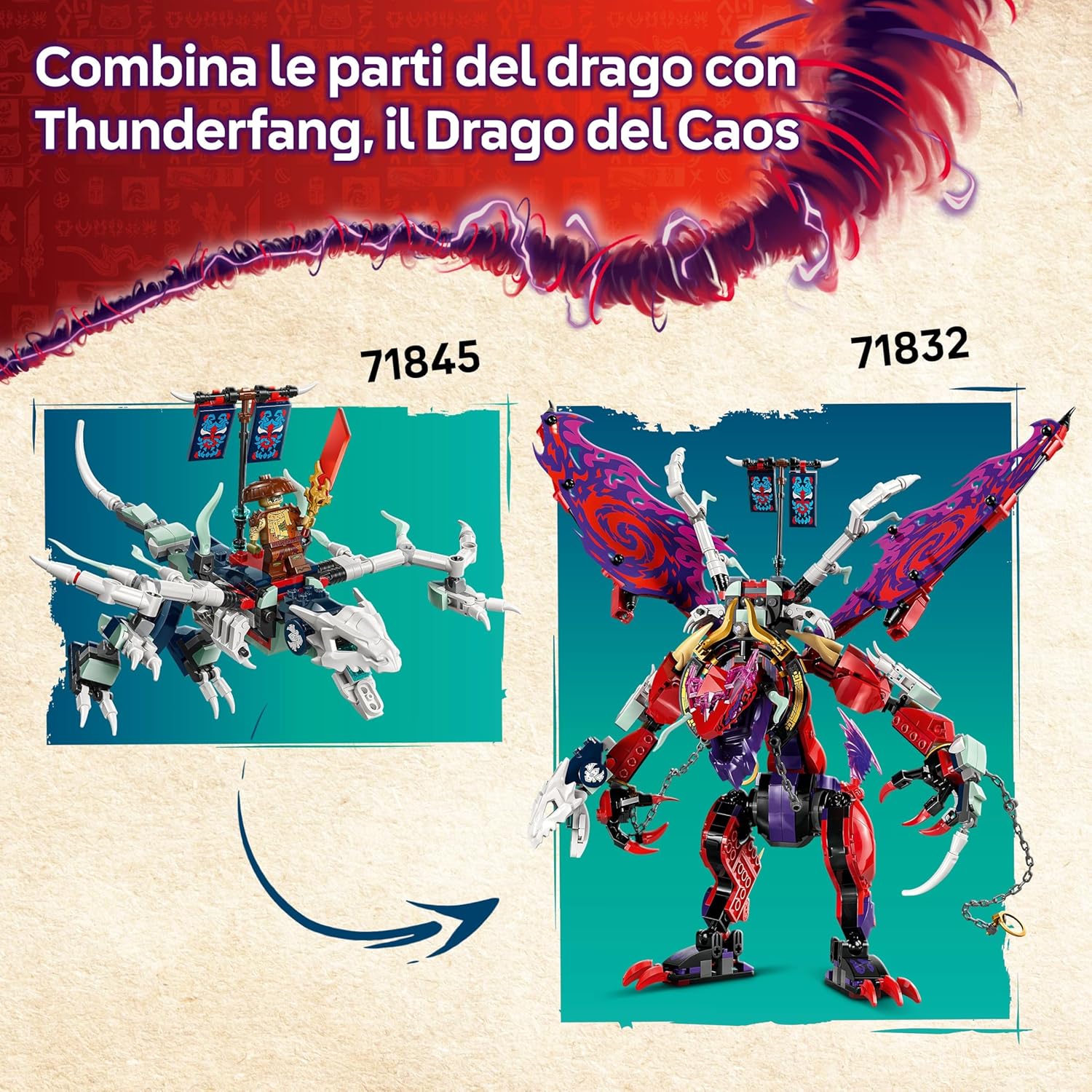 LEGO NINJAGO 2in1 Lloyd's Jet Mech - Transforms into a Jet Toy - 5 Minifigures Incl. Sora & Lloyd, plus a Motorbike and a Dragon Figure - Gift for 9+ Year Old Boys & Dragons Rising Fans - 71845