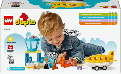 LEGO DUPLO First Time at the Airport - Educational Motor Skills Toy for Toddlers incl. a Plane, 2 Figures & a Teddy Bear - Birthday Gift for 2+ Year Old Boys & Girls - 10443