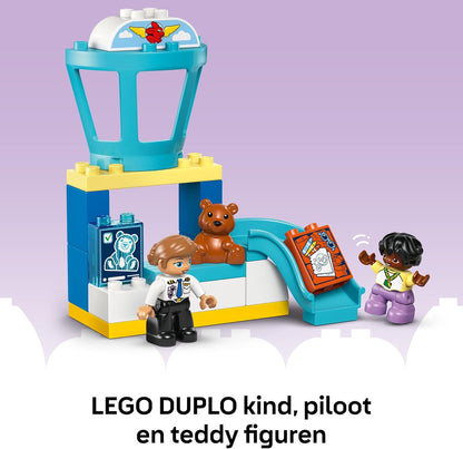 LEGO DUPLO First Time at the Airport - Educational Motor Skills Toy for Toddlers incl. a Plane, 2 Figures & a Teddy Bear - Birthday Gift for 2+ Year Old Boys & Girls - 10443