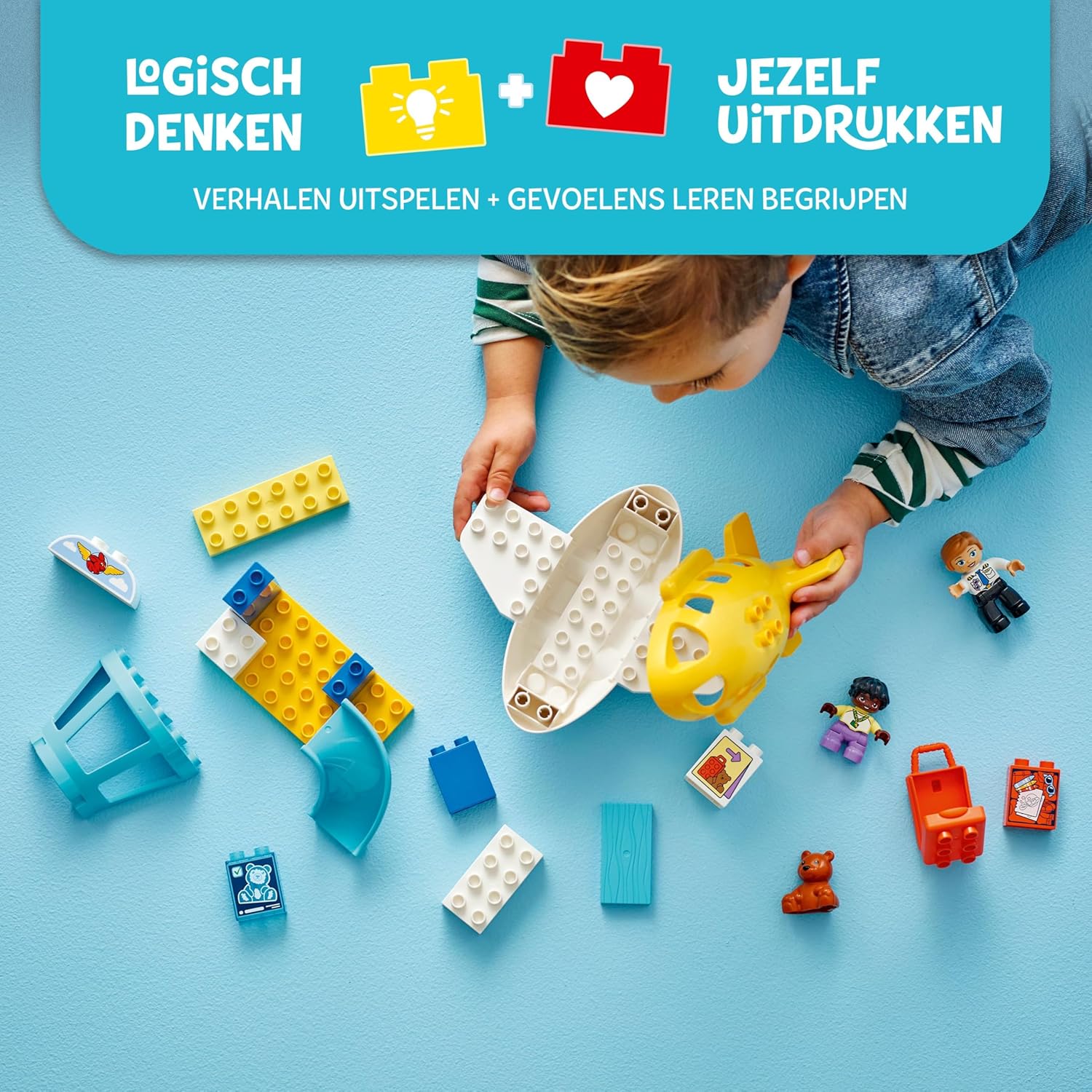 LEGO DUPLO First Time at the Airport - Educational Motor Skills Toy for Toddlers incl. a Plane, 2 Figures & a Teddy Bear - Birthday Gift for 2+ Year Old Boys & Girls - 10443