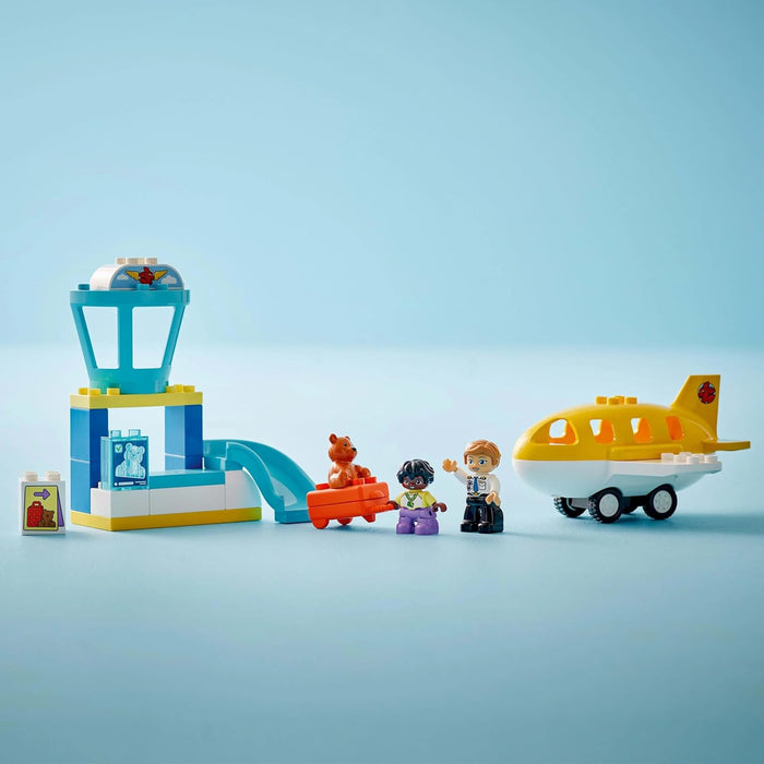 LEGO DUPLO First Time at the Airport - Educational Motor Skills Toy for Toddlers incl. a Plane, 2 Figures & a Teddy Bear - Birthday Gift for 2+ Year Old Boys & Girls - 10443