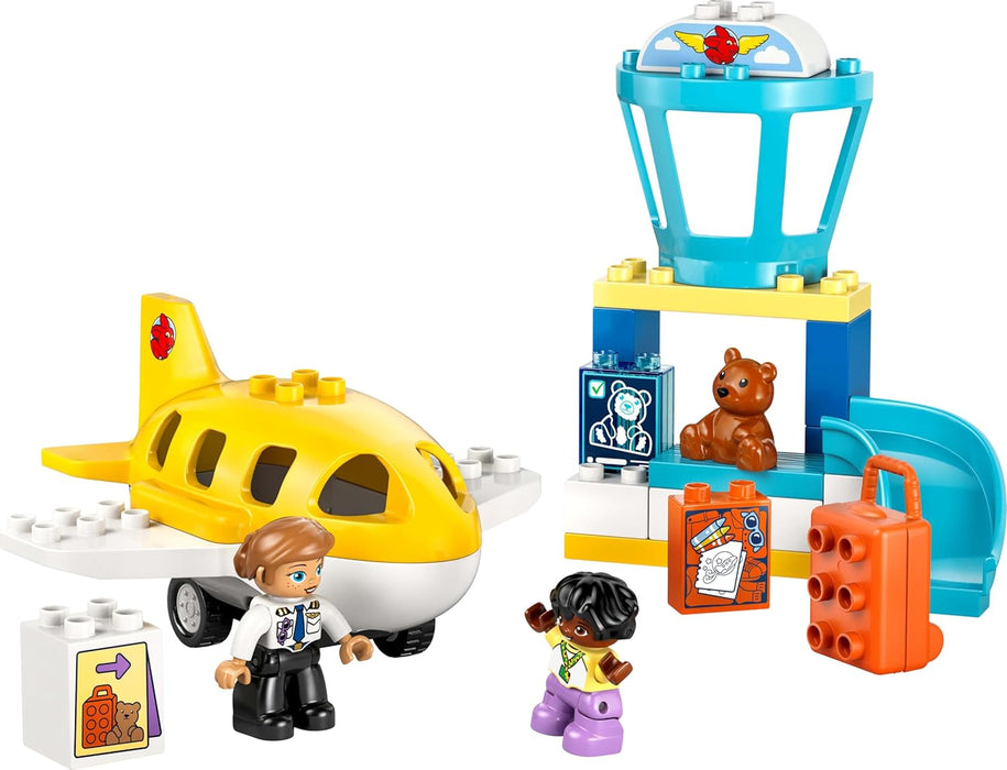 LEGO DUPLO First Time at the Airport - Educational Motor Skills Toy for Toddlers incl. a Plane, 2 Figures & a Teddy Bear - Birthday Gift for 2+ Year Old Boys & Girls - 10443
