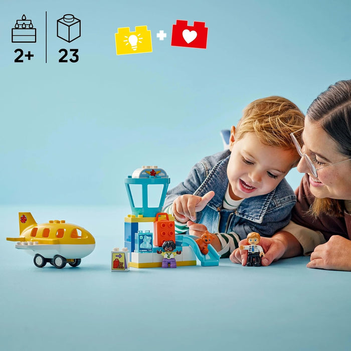 LEGO DUPLO First Time at the Airport - Educational Motor Skills Toy for Toddlers incl. a Plane, 2 Figures & a Teddy Bear - Birthday Gift for 2+ Year Old Boys & Girls - 10443