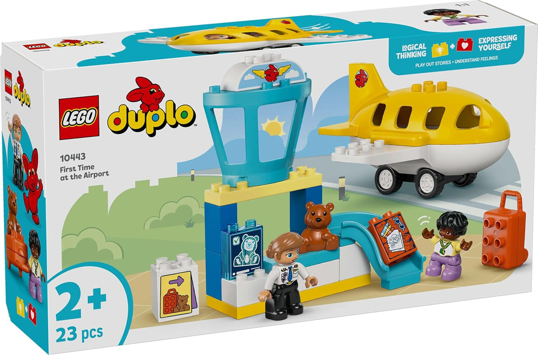 LEGO DUPLO First Time at the Airport - Educational Motor Skills Toy for Toddlers incl. a Plane, 2 Figures & a Teddy Bear - Birthday Gift for 2+ Year Old Boys & Girls - 10443
