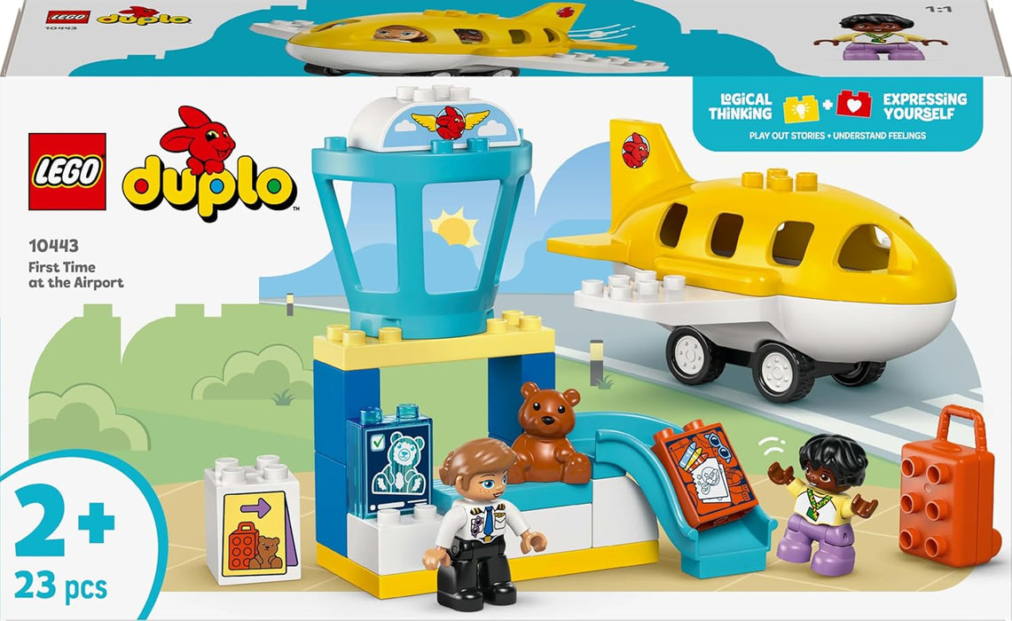 LEGO DUPLO First Time at the Airport - Educational Motor Skills Toy for Toddlers incl. a Plane, 2 Figures & a Teddy Bear - Birthday Gift for 2+ Year Old Boys & Girls - 10443