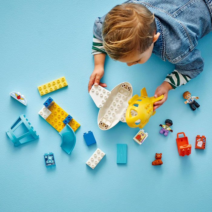 LEGO DUPLO First Time at the Airport - Educational Motor Skills Toy for Toddlers incl. a Plane, 2 Figures & a Teddy Bear - Birthday Gift for 2+ Year Old Boys & Girls - 10443