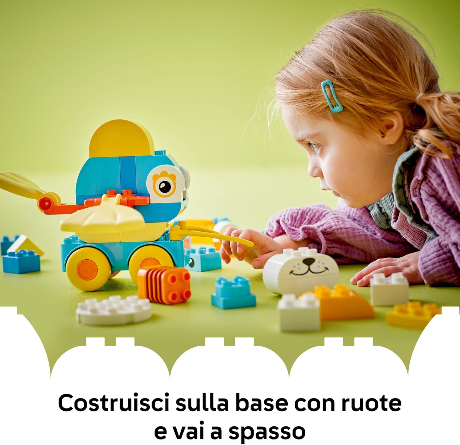 LEGO DUPLO 3in1 Animals on Wheels - Educational Building Toy with Bricks to Build a Duck, Fish or Dog Toy with Wheels and a Pull Handle - Gift for 2+ Year Old Girls & Boys - 10448