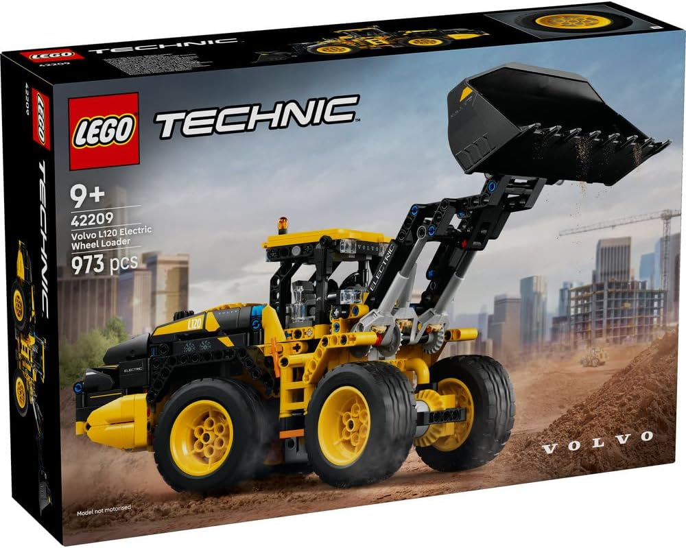 LEGO Technic Volvo L120 Electric Wheel Loader - Construction Vehicle Toy with Articulated Steering and Moving Shovel - Birthday Gift for 9+ Year Old Boys - 42209