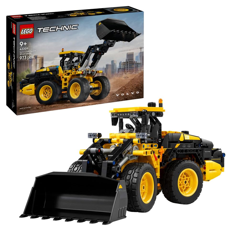 LEGO Technic Volvo L120 Electric Wheel Loader - Construction Vehicle Toy with Articulated Steering and Moving Shovel - Birthday Gift for 9+ Year Old Boys - 42209