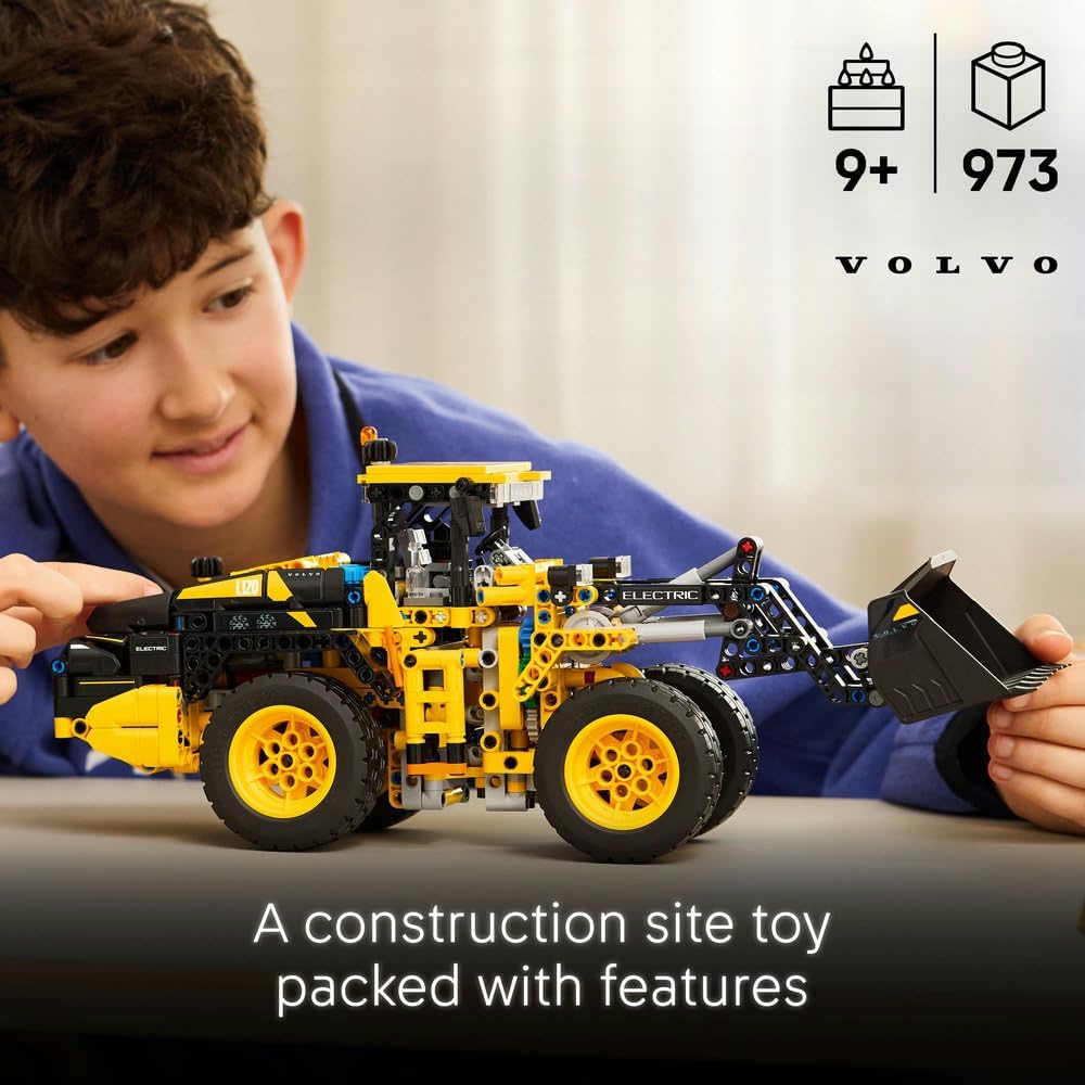 LEGO Technic Volvo L120 Electric Wheel Loader - Construction Vehicle Toy with Articulated Steering and Moving Shovel - Birthday Gift for 9+ Year Old Boys - 42209