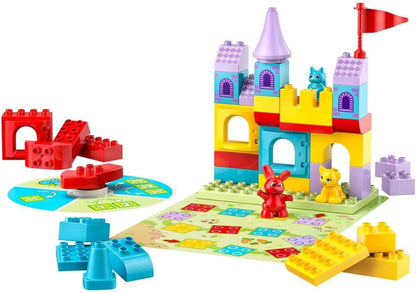 LEGO DUPLO Hopsy's Castle Game - Educational Motor Skills Toy for Toddlers - incl. 3 Animal Figures, a Toy Castle & a Board Game with a Spinner - Birthday Gift for 3+ Year Old Girls & Boys - 10450