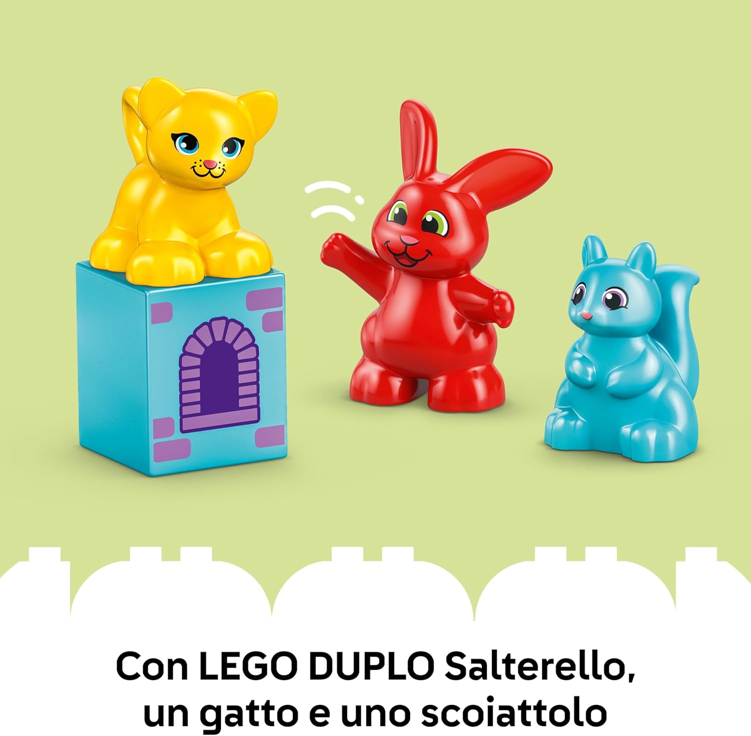 LEGO DUPLO Hopsy's Castle Game - Educational Motor Skills Toy for Toddlers - incl. 3 Animal Figures, a Toy Castle & a Board Game with a Spinner - Birthday Gift for 3+ Year Old Girls & Boys - 10450