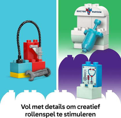 LEGO DUPLO│Disney and Pixar McQueen's Visit to Doc's Garage - incl. a Race Car Toy for Toddlers, Car Wash Tools & Accessories - Gift for 2+ Year Old Boys & Girls - 10456