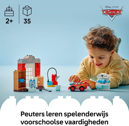 LEGO DUPLO│Disney and Pixar McQueen's Visit to Doc's Garage - incl. a Race Car Toy for Toddlers, Car Wash Tools & Accessories - Gift for 2+ Year Old Boys & Girls - 10456