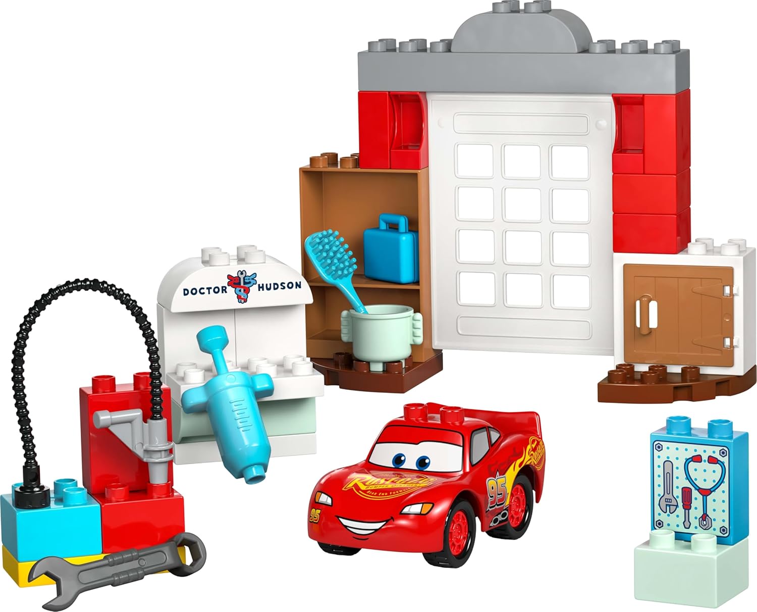 LEGO DUPLO│Disney and Pixar McQueen's Visit to Doc's Garage - incl. a Race Car Toy for Toddlers, Car Wash Tools & Accessories - Gift for 2+ Year Old Boys & Girls - 10456