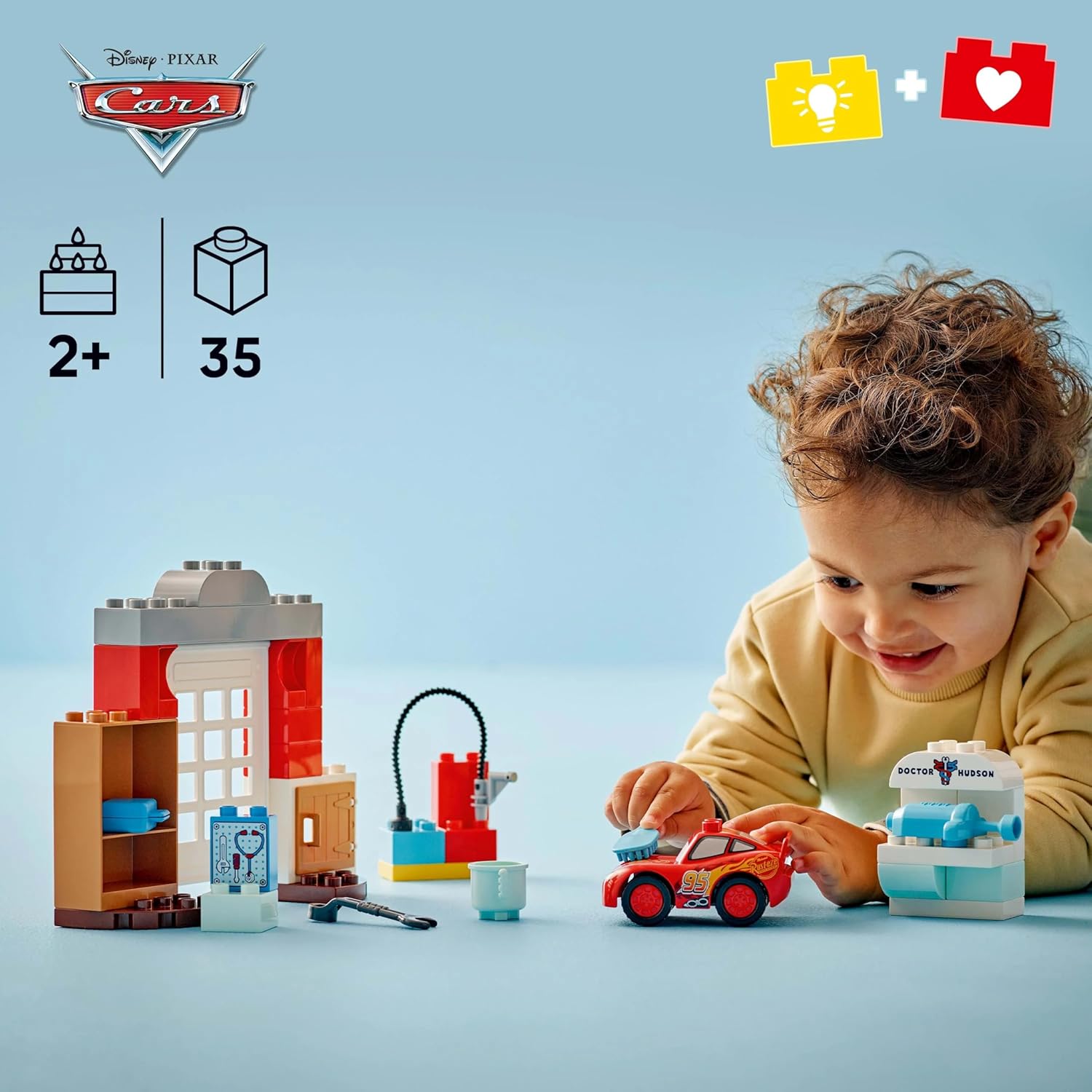 LEGO DUPLO│Disney and Pixar McQueen's Visit to Doc's Garage - incl. a Race Car Toy for Toddlers, Car Wash Tools & Accessories - Gift for 2+ Year Old Boys & Girls - 10456