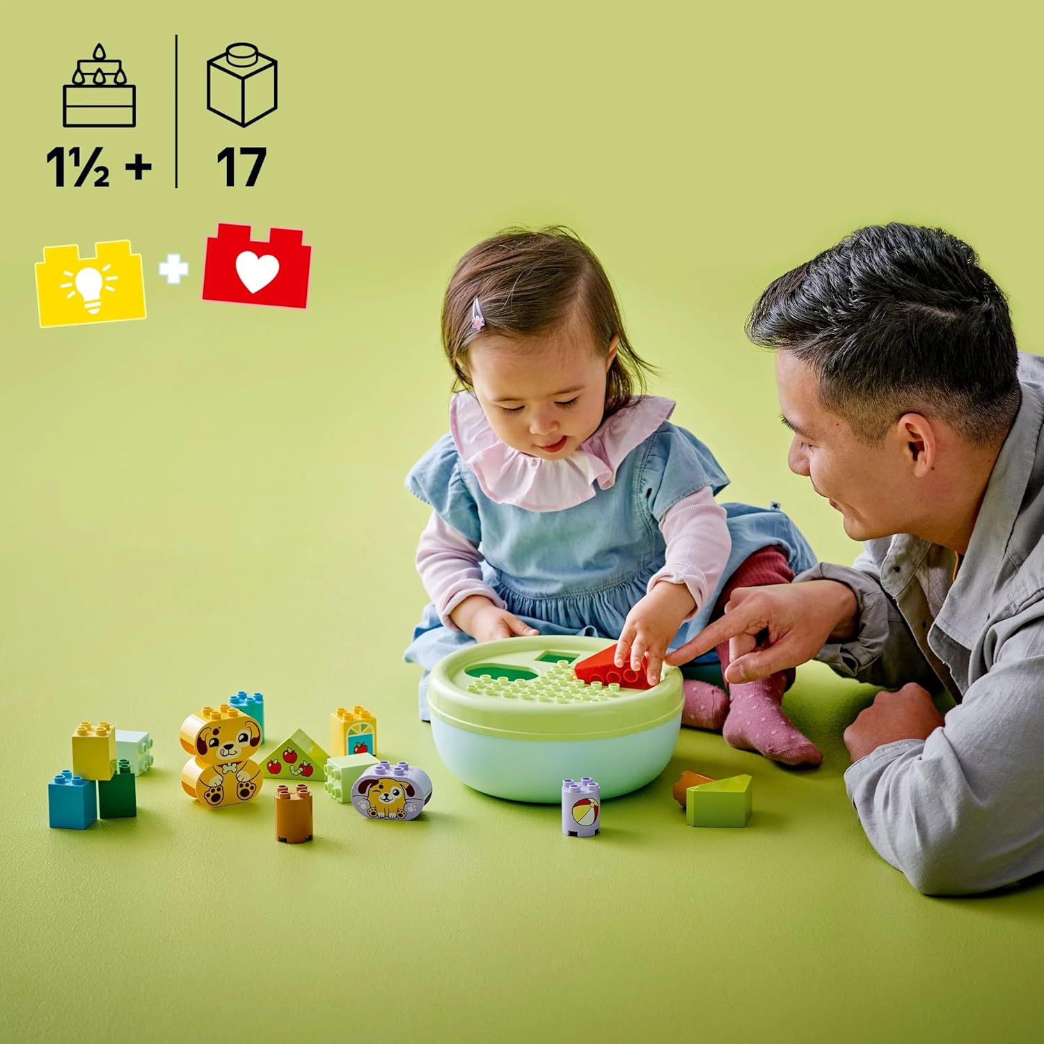 LEGO DUPLO Shape Sorter: Puppy House - Educational Sorting Toy for Toddlers, with Colourful Bricks in Various Shapes - Fine Motor Skill Development Set for 18 Month Old Girls & Boys - 10441