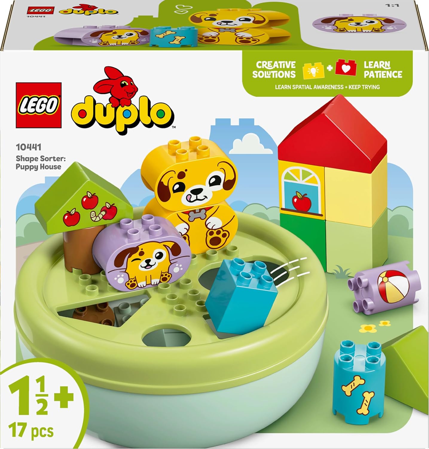 LEGO DUPLO Shape Sorter: Puppy House - Educational Sorting Toy for Toddlers, with Colourful Bricks in Various Shapes - Fine Motor Skill Development Set for 18 Month Old Girls & Boys - 10441