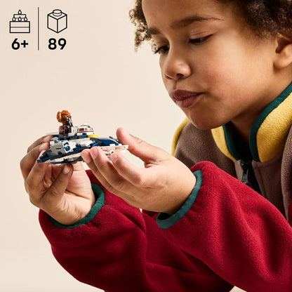LEGO Star Wars: The Clone Wars Plo Koon’s Jedi Starfighter Microfighter, Collectible Building Toy for Kids, Gift for Boys, Girls and Fans Aged 6 Years Old and Over, Includes a Blue Lightsaber 75400