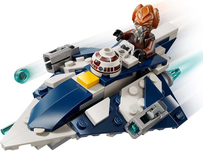 LEGO Star Wars: The Clone Wars Plo Koon’s Jedi Starfighter Microfighter, Collectible Building Toy for Kids, Gift for Boys, Girls and Fans Aged 6 Years Old and Over, Includes a Blue Lightsaber 75400