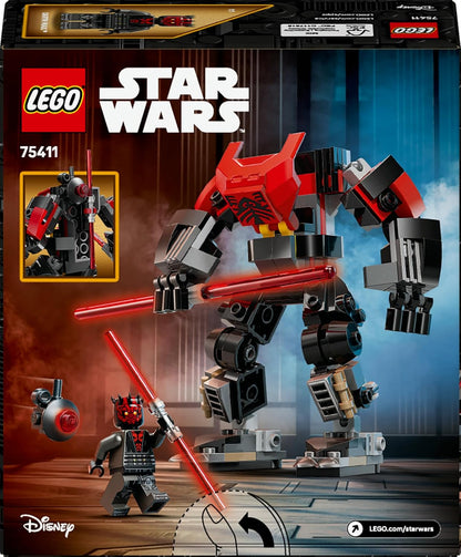 LEGO Star Wars: The Clone Wars Darth Maul Mech Building Toy for Boys, Girls, Fans and Fantasy Lovers Aged 6 Years Old Plus, Gift Idea for Kids, Includes a Large Double-Bladed Red Lightsaber 75411