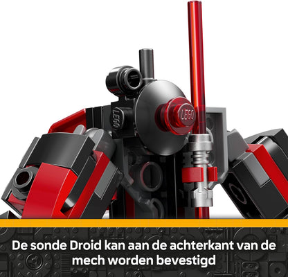 LEGO Star Wars: The Clone Wars Darth Maul Mech Building Toy for Boys, Girls, Fans and Fantasy Lovers Aged 6 Years Old Plus, Gift Idea for Kids, Includes a Large Double-Bladed Red Lightsaber 75411