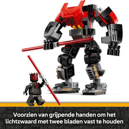 LEGO Star Wars: The Clone Wars Darth Maul Mech Building Toy for Boys, Girls, Fans and Fantasy Lovers Aged 6 Years Old Plus, Gift Idea for Kids, Includes a Large Double-Bladed Red Lightsaber 75411
